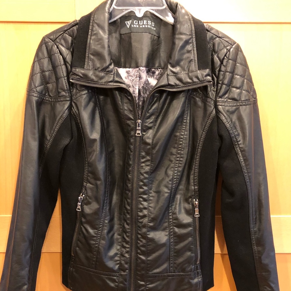 Guess Faux Leather Jacket. Size Small. Worn once